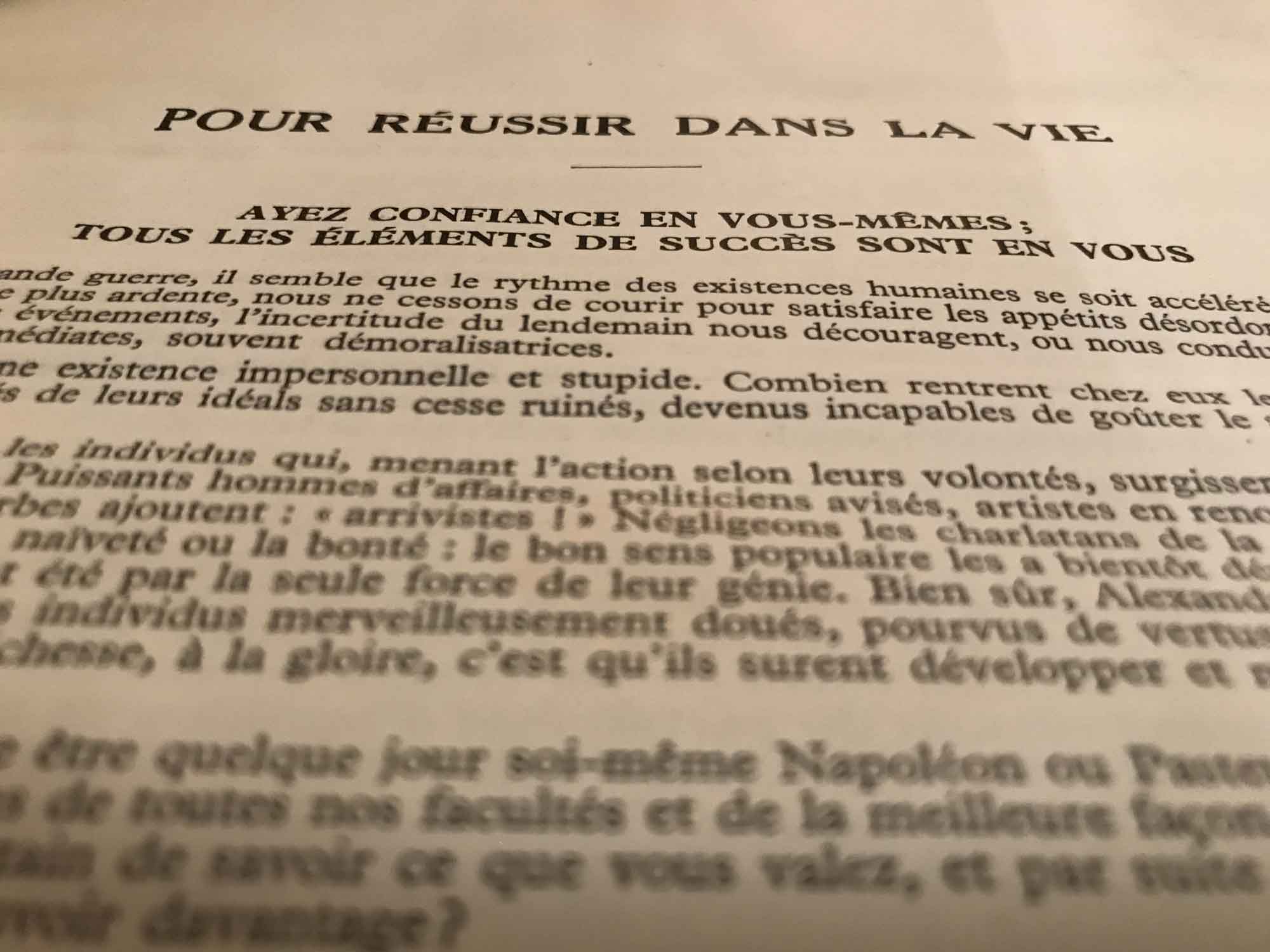 Vous n'avez pas été préparés au combat de la vie, il faut vous y entraîner de nous-mêmes.